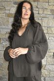 Santos Cushion Cotton Heathcliff Blouse Chocolate